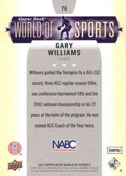 2011 Upper Deck World of Sports #76 Gary Williams Back