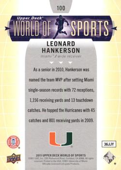 2011 Upper Deck World of Sports #100 Leonard Hankerson Back