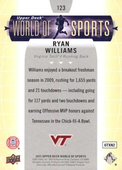 2011 Upper Deck World of Sports #123 Ryan Williams Back