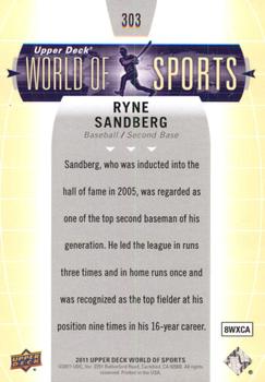 2011 Upper Deck World of Sports #303 Ryne Sandberg Back