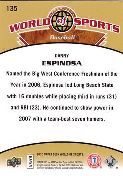 2010 Upper Deck World of Sports #135 Danny Espinosa Back