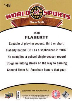 2010 Upper Deck World of Sports #148 Ryan Flaherty Back