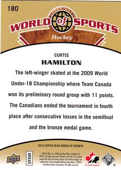 2010 Upper Deck World of Sports #180 Curtis Hamilton Back