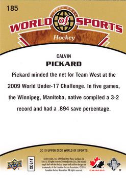 2010 Upper Deck World of Sports #185 Calvin Pickard Back