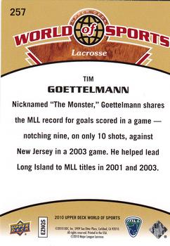 2010 Upper Deck World of Sports #257 Tim Goettelmann Back