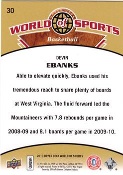 2010 Upper Deck World of Sports #30 Devin Ebanks Back