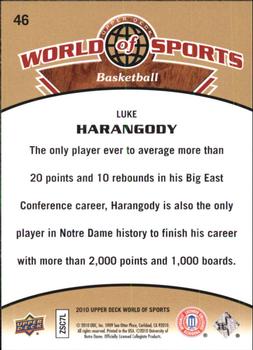 2010 Upper Deck World of Sports #46 Luke Harangody Back