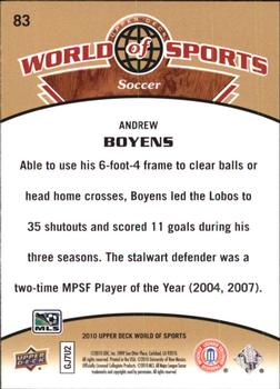 2010 Upper Deck World of Sports #83 Andrew Boyens Back