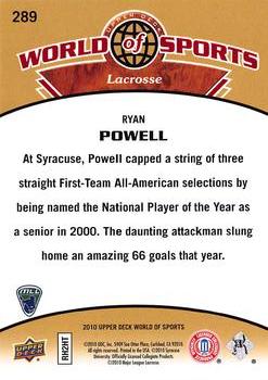 2010 Upper Deck World of Sports #289 Ryan Powell Back