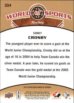 2010 Upper Deck World of Sports #304 Sidney Crosby Back