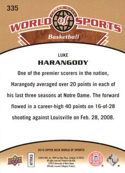 2010 Upper Deck World of Sports #335 Luke Harangody Back