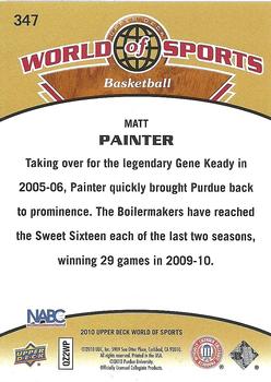 2010 Upper Deck World of Sports #347 Matt Painter Back