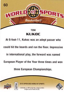 2010 Upper Deck World of Sports #60 Toni Kukoc Back