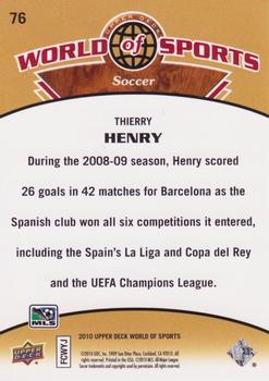 2010 Upper Deck World of Sports #76 Thierry Henry Back
