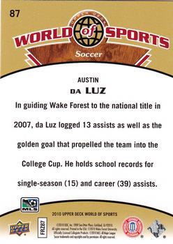 2010 Upper Deck World of Sports #87 Austin da Luz Back