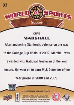 2010 Upper Deck World of Sports #93 Chad Marshall Back