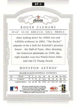 2004 National Trading Card Day #DP-2 Roger Clemens Back