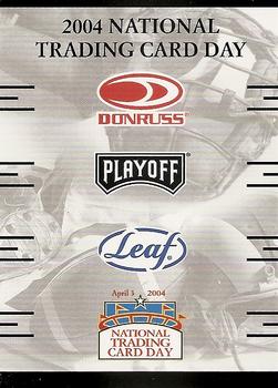 2004 National Trading Card Day #NNO Donruss Playoff Leaf Cover Card Front