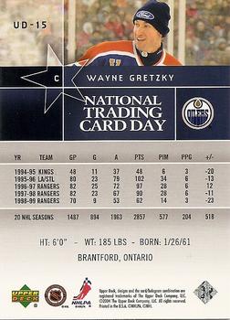 2004 National Trading Card Day #UD-15 Wayne Gretzky Back