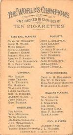 1887 Allen & Ginter World's Champions (N28) #NNO Joseph Mulvey Back
