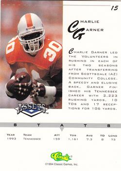 1994-95 Classic Assets #15 Charlie Garner Back