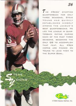 1994-95 Classic Assets #36 Steve Young Back