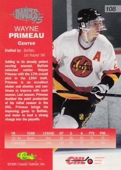 1995 Classic Images Four Sport #108 Wayne Primeau Back