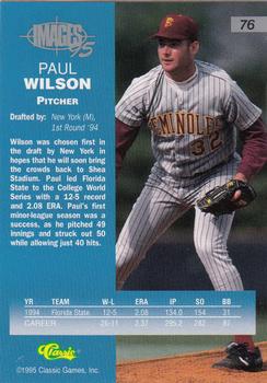 1995 Classic Images Four Sport #76 Paul Wilson Back
