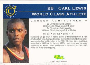 1992-93 Classic C3 #28 Carl Lewis Back