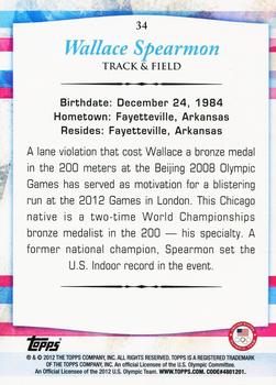 2012 Topps U.S. Olympic Team & Hopefuls #34 Wallace Spearmon Back