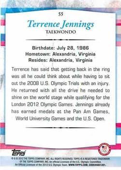 2012 Topps U.S. Olympic Team & Hopefuls #55 Terrence Jennings Back