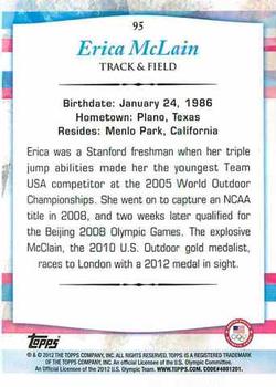 2012 Topps U.S. Olympic Team & Hopefuls #95 Erica McLain Back
