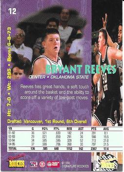1995 Signature Rookies Tetrad - Autographs #12 Bryant Reeves Back