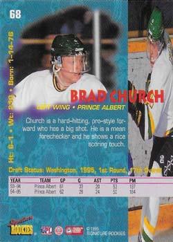1995 Signature Rookies Tetrad - Autographs #68 Brad Church Back