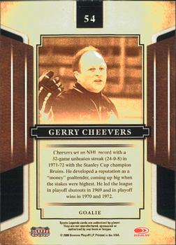 2008 Donruss Sports Legends #54 Gerry Cheevers Back