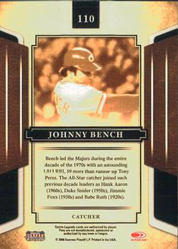 2008 Donruss Sports Legends #110 Johnny Bench Back