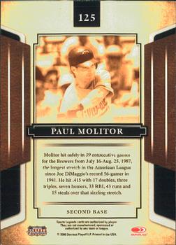 2008 Donruss Sports Legends #125 Paul Molitor Back