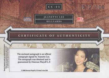 2008 Donruss Sports Legends - Certified Cuts #CC-25 Jeanette Lee Back