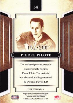 2008 Donruss Sports Legends - Materials Mirror Blue #58 Pierre Pilote Back