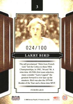 2008 Donruss Sports Legends - Mirror Blue #3 Larry Bird Back
