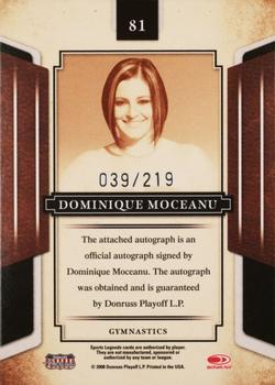 2008 Donruss Sports Legends - Signatures Mirror Red #81 Dominique Moceanu Back