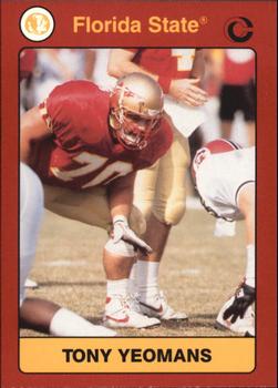 1990-91 Collegiate Collection Florida State Seminoles #33 Tony Yeomans Front
