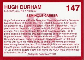 1990-91 Collegiate Collection Florida State Seminoles #147 Hugh Durham Back