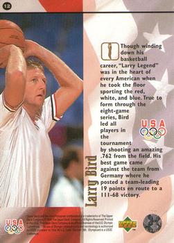 1996 Upper Deck USA Olympicards #12 Larry Bird Back