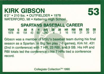 1990 Collegiate Collection Michigan State Spartans #53 Kirk Gibson Back