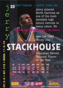 1995 Signature Rookies Fame and Fortune #39 Jerry Stackhouse Back