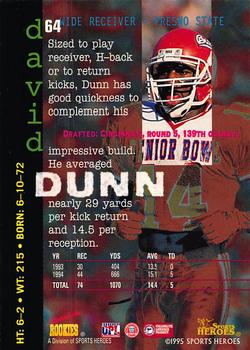 1995 Signature Rookies Fame and Fortune #64 David Dunn Back