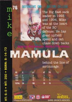 1995 Signature Rookies Fame and Fortune #76 Mike Mamula Back