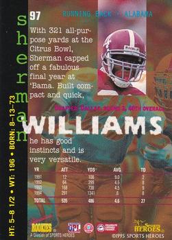 1995 Signature Rookies Fame and Fortune #97 Sherman Williams Back