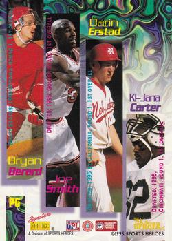 1995 Signature Rookies Fame and Fortune - #1 Pick #P6 Bryan Berard / Joe Smith / Darin Erstad / Ki-Jana Carter Back